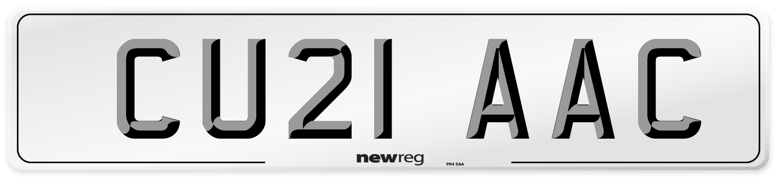 CU21 AAC Number Plate from New Reg